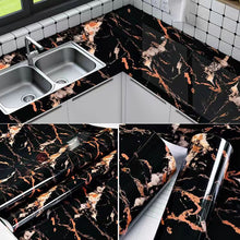Load image into Gallery viewer, 6M Vinyl Oil Proof Marble Wallpaper for Kitchen Countertop Cabinet Shelf PVC Self-Adhesive Waterproof Contact Paper for Bathroom