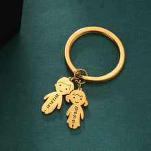 Load image into Gallery viewer, Child Mother Kid Personalized Keychain Custom Name Key Chain Boy Girl Dog Cat Gift For Women Man Family Mom Dad Original Jewelry