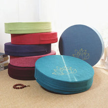Load image into Gallery viewer, 40X6cm Yoga Meditate Cushion Linen Meditate Backrest Pillow Japanese Tatami Mat Removable and Washable Round Yoga Mat 40X10cm
