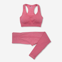 Load image into Gallery viewer, Seamless female yoga workout clothes gym fitness long sleeve crop top high waist leggings sports bra