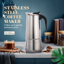 Load image into Gallery viewer, Stainless Steel Coffee Maker Coffee Pot Moka Pot Geyser Coffee Makers Kettle Coffee Brewer Latte Percolator Stove Coffee Tools