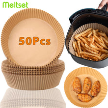 Load image into Gallery viewer, 50Pcs Air Fryer Disposable Paper Non-Stick Airfryer Baking Papers Round Air-Fryer Paper Liners Paper Kitchen Accessories
