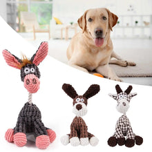 Load image into Gallery viewer, 1~8PCS Cute Plush Dog Toy Animals Shape Bite Resistant Squeaky Toys Interactive Bone Molar Chew