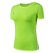 Load image into Gallery viewer, Fitness Women Shirts Quick Drying T Shirt Elastic Yoga Sport Tights Gym Running Tops Short Sleeve Tees Blouses Jersey camisole