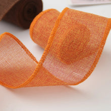 Load image into Gallery viewer, 4.5Meters/Roll DIY Fabric Ribbon Burlap Ribbon With Wired Edge Christmas Tree Ribbon Wreath Bows Crafts Ribbon Gift Wrapping