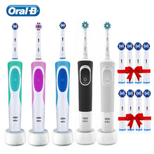 Load image into Gallery viewer, Oral B Vitality Electric Toothbrush Adult Rechargeable Toothbrush Rotation Type 3D Whiten Teeth Waterproof Brush with 8 Heads