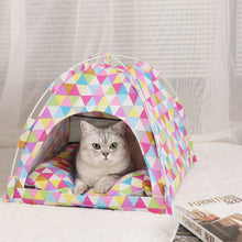 Load image into Gallery viewer, Pet Tent Bed Cats House Supplies Products Accessories Warm Cushions Furniture Sofa Basket Beds Winter Clamshell Kitten Tents Cat