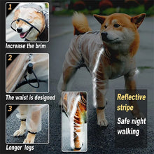 Load image into Gallery viewer, Dog Raincoat Portable Waterproof Transparent Rainwear for Small Medium Large Dogs Light Breathable Hooded Rain Jacket Cape