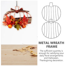 Load image into Gallery viewer, Pumpkin Wreath Form Thanksgiving Wreaths Front Door Pumpkin Metal Wire Wreath Frame