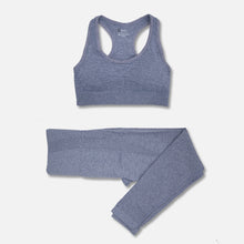 Load image into Gallery viewer, Seamless female yoga workout clothes gym fitness long sleeve crop top high waist leggings sports bra