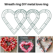 Load image into Gallery viewer, 3 Pack Heart Metal Wreath 12 Inch Heart-Shaped Wire Wreath Frame For Home Wedding Valentine's Day DIY Crafts