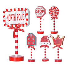 Load image into Gallery viewer, Unique Christmas Stop Sign LED Light Up Santa Stop Sign Desk Stop Sign Christmas Ornament