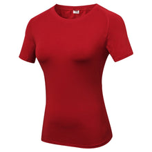 Load image into Gallery viewer, Fitness Women Shirts Quick Drying T Shirt Elastic Yoga Sport Tights Gym Running Tops Short Sleeve Tees Blouses Jersey camisole
