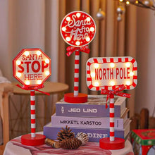 Load image into Gallery viewer, Unique Christmas Stop Sign LED Light Up Santa Stop Sign Desk Stop Sign Christmas Ornament