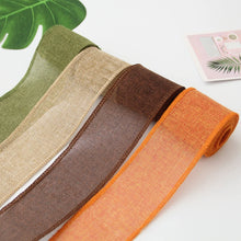 Load image into Gallery viewer, 4.5M/Roll Crafts Ribbon Wrapping Material DIY Fabric Ribbon Burlap Ribbon With Wired Edge Christmas Gift Packing Bows