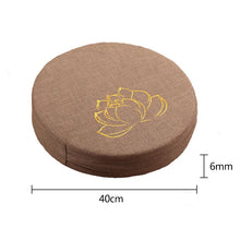 Load image into Gallery viewer, 40X6cm Yoga Meditate Cushion Linen Meditate Backrest Pillow Japanese Tatami Mat Removable and Washable Round Yoga Mat 40X10cm