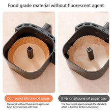 Load image into Gallery viewer, 20/50pcs Air Fryer Paper Parchment Wood Pulp Steamer Cheesecake airfryer disposable trays