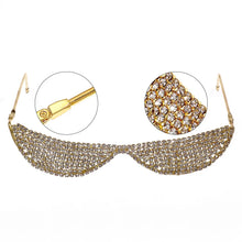 Load image into Gallery viewer, Stonefans Fashion Geometric Eyeglass Frame Full Rhinestone Face Jewelry 2024 Crystal Sunglasses Frame Collapsible Accessories