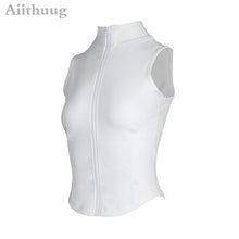 Load image into Gallery viewer, Aiithuug Women Full Zip-up Yoga Top Workout Running Jackets with Thumb Holes Stretchy Fitted Long Sleeve Crop Tops Activewear