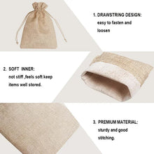 Load image into Gallery viewer, 5/10Pcs Burlap Gift Bags with Drawstring Jute Bags Linen Sacks Storage Bags Burlap Bag for Wedding Favors Party Jewelry Pouches