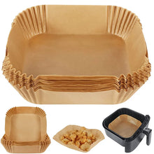 Load image into Gallery viewer, 20/50pcs Air Fryer Paper Parchment Wood Pulp Steamer Cheesecake airfryer disposable trays
