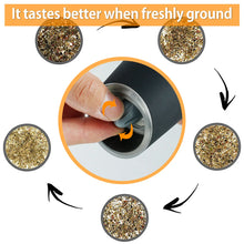 Load image into Gallery viewer, 2pcs Electric Pepper Mill Stainless Steel Automatic Gravity Shaker Salt and Pepper Grinder Set Spice Mills Kitchen Grinding Tool