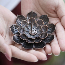 Load image into Gallery viewer, Meditation Buddha Sandalwood Stick Holder Burner Round Dish Lotus Flower Catcher Plate Incense Holders Home Decor kadzidełka