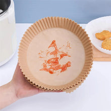Load image into Gallery viewer, 50Pcs Air Fryer Disposable Paper Non-Stick Airfryer Baking Papers Round Air-Fryer Paper Liners Paper Kitchen Accessories