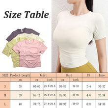 Load image into Gallery viewer, Aiithuug Seamless Slimming Waist Up Yoga Short Sleeve Gym Shirts Stretch Breathable Daily Sports Tennis Golf Tops Fitness Crops