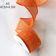 Load image into Gallery viewer, 4.5M/Roll Crafts Ribbon Wrapping Material DIY Fabric Ribbon Burlap Ribbon With Wired Edge Christmas Gift Packing Bows