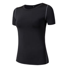 Load image into Gallery viewer, Fitness Women Shirts Quick Drying T Shirt Elastic Yoga Sport Tights Gym Running Tops Short Sleeve Tees Blouses Jersey camisole