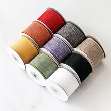 Load image into Gallery viewer, 4.5M/Roll Crafts Ribbon Wrapping Material DIY Fabric Ribbon Burlap Ribbon With Wired Edge Christmas Gift Packing Bows