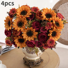Load image into Gallery viewer, 1/4pcs Artificial Peony Sunflower Flowers, Perfect for Room, Home, Office, Wedding, Christmas, Halloween,Thanksgiving,Vase Decor