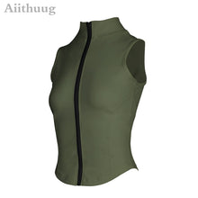 Load image into Gallery viewer, Aiithuug Women Full Zip-up Yoga Top Workout Running Jackets with Thumb Holes Stretchy Fitted Long Sleeve Crop Tops Activewear