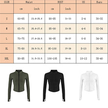 Load image into Gallery viewer, Aiithuug Women Full Zip-up Yoga Top Workout Running Jackets with Thumb Holes Stretchy Fitted Long Sleeve Crop Tops Activewear
