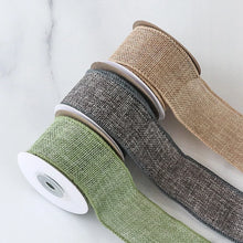 Load image into Gallery viewer, 4.5Meters/Roll DIY Fabric Ribbon Burlap Ribbon With Wired Edge Christmas Tree Ribbon Wreath Bows Crafts Ribbon Gift Wrapping