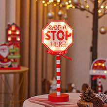 Load image into Gallery viewer, Unique Christmas Stop Sign LED Light Up Santa Stop Sign Desk Stop Sign Christmas Ornament