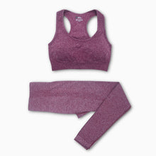 Load image into Gallery viewer, Seamless female yoga workout clothes gym fitness long sleeve crop top high waist leggings sports bra