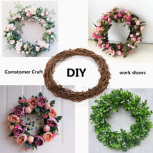 Load image into Gallery viewer, 10/15/20/25/30/40cm DIY Round Natural Rattan Wreath Stem Branch Ring Hanging Garland Wedding Birthday Party Decor Christmas Gift