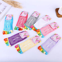 Load image into Gallery viewer, Women Colorful Yoga Socks Non-Slip Ladies Dance Socks Cotton Healthy Sports Five-toed Socks