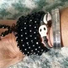 Load image into Gallery viewer, Prayer Beads Bracelet 108 Tibetan Buddhist Rosary Charm Mala Meditation Flower of Life Lucky Wenge Wooden Bracelet For Women Men