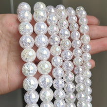 Load image into Gallery viewer, White Snow Cracked Crystal Beads 6/8/10mm Multicolor Round Loose Quartz Crystal Beads for Jewelry Making DIY Bracelet 15inch