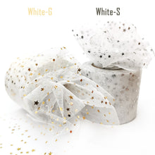 Load image into Gallery viewer, 25Yards 6cm Star Tulle Confetti Glitter Mesh Baking Cake Topper Tutu Pom Bow Soft Sequine Organza DIY Wedding Birthday Decoration
