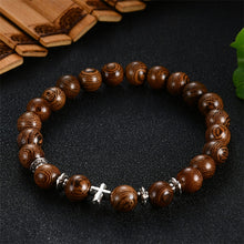 Load image into Gallery viewer, Prayer Beads Bracelet 108 Tibetan Buddhist Rosary Charm Mala Meditation Flower of Life Lucky Wenge Wooden Bracelet For Women Men
