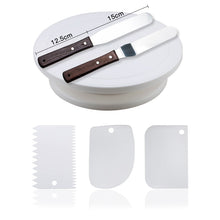 Load image into Gallery viewer, 6Pcs/Set Plastic Cake Turntable Rotating Cake Plastic Dough Pastry Decorating Cream Stand Rotary Table DIY Pan Baking Tool