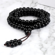 Load image into Gallery viewer, 108 Wooden Beads Bracelet 6mm Natural Tiger Eye Stone Malachite Men Necklace Meditation Prayer Wrap Bangles Fashion Jewelry Gift