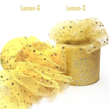 Load image into Gallery viewer, 25Yards 6cm Star Tulle Confetti Glitter Mesh Baking Cake Topper Tutu Pom Bow Soft Sequine Organza DIY Wedding Birthday Decoration