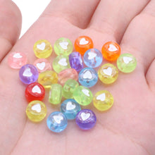 Load image into Gallery viewer, CHONGAI 100Pcs Fashion Jewelry Love Heart Acrylic Flat Round Beads for DIY Craft Jewelry Making