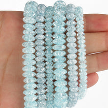 Load image into Gallery viewer, White Snow Cracked Crystal Beads 6/8/10mm Multicolor Round Loose Quartz Crystal Beads for Jewelry Making DIY Bracelet 15inch