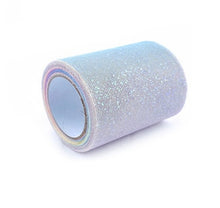 Load image into Gallery viewer, 10Yard/roll 6" 15cm/7.5cm Rainbow Glitter Tulle Roll Sequin Crystal Organza Sheer Fabric DIY Craft Tutu Skirt Home Wedding Decor